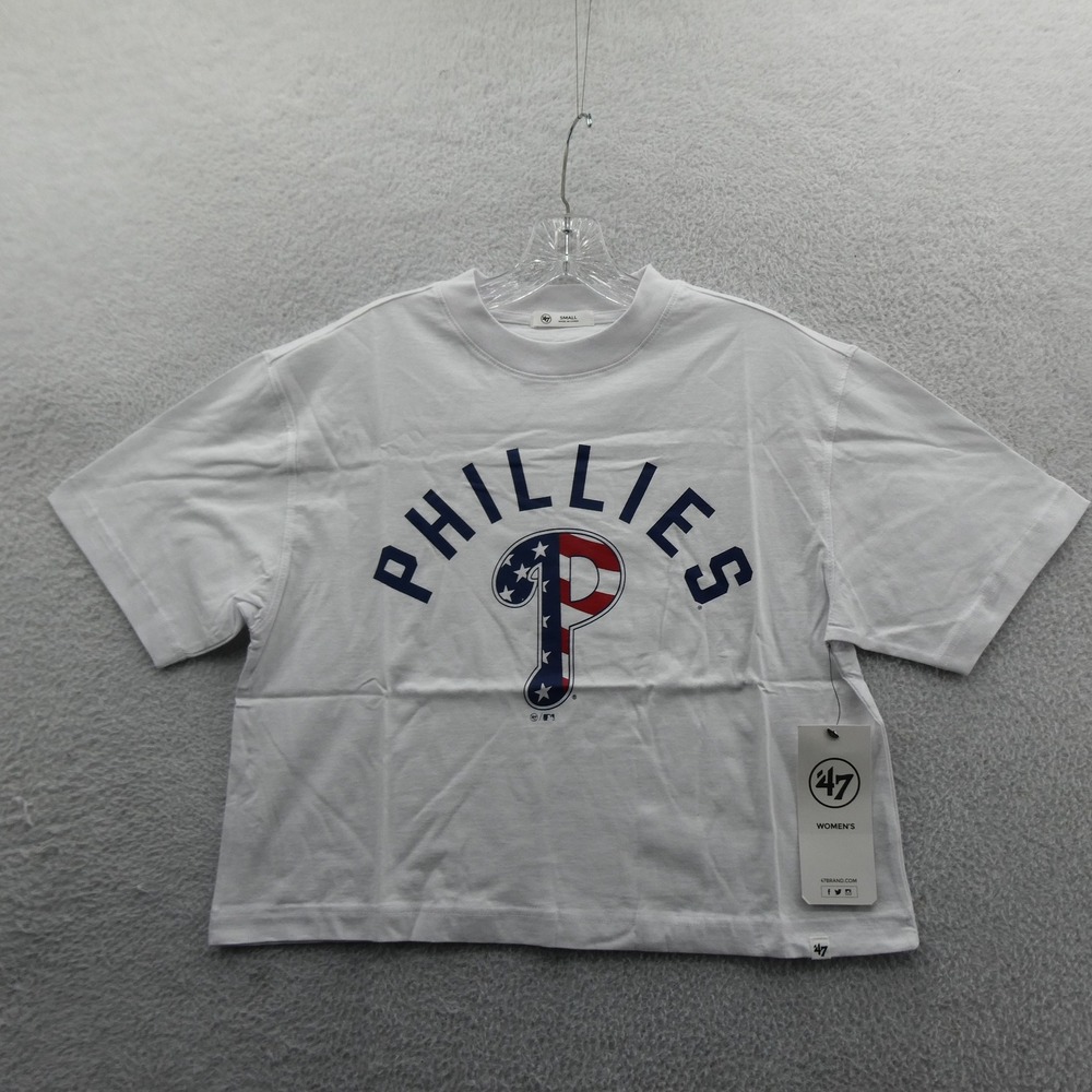 47 Brand Shirt Womens Small Philadelphia Phillies White Stars Stripes Cotton